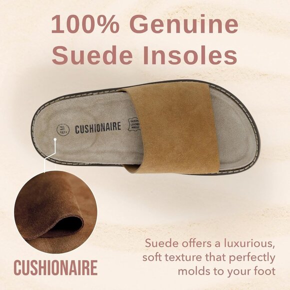 Ritual Suede Slides for Women, Slip On Womens Sandals with Cushioned Footbed and - Picture 3 of 9